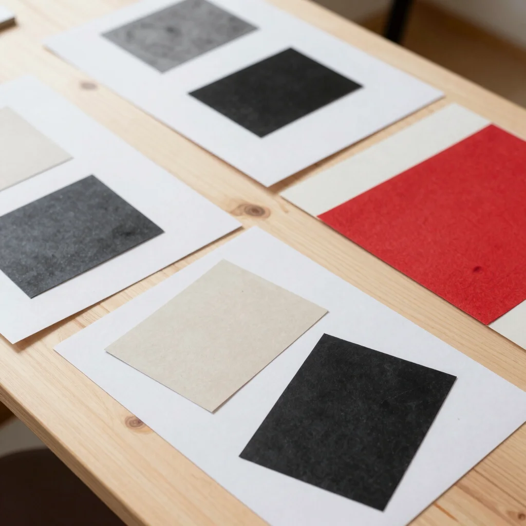 Editorial still life of physical materials for a design process: